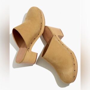 Madewell Women's Clogs Tan Wood Mules Slides Size 7